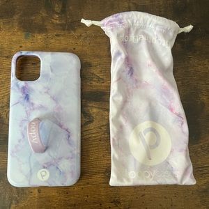 Purple marble iPhone 11 loopy phone case